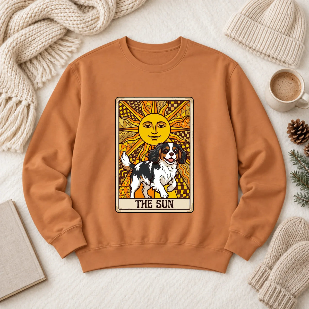 Custom Cavalier The Sun Tarot Unisex Sweatshirt Yam