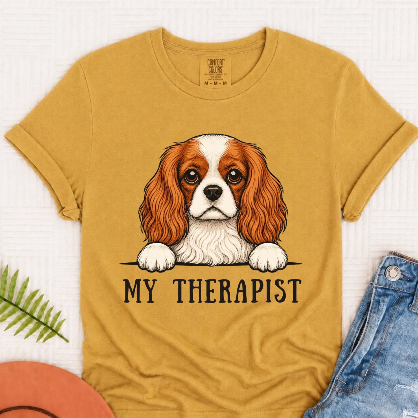 T-Shirt Mustard / S Custom Cavalier Therapist Unisex TShirt