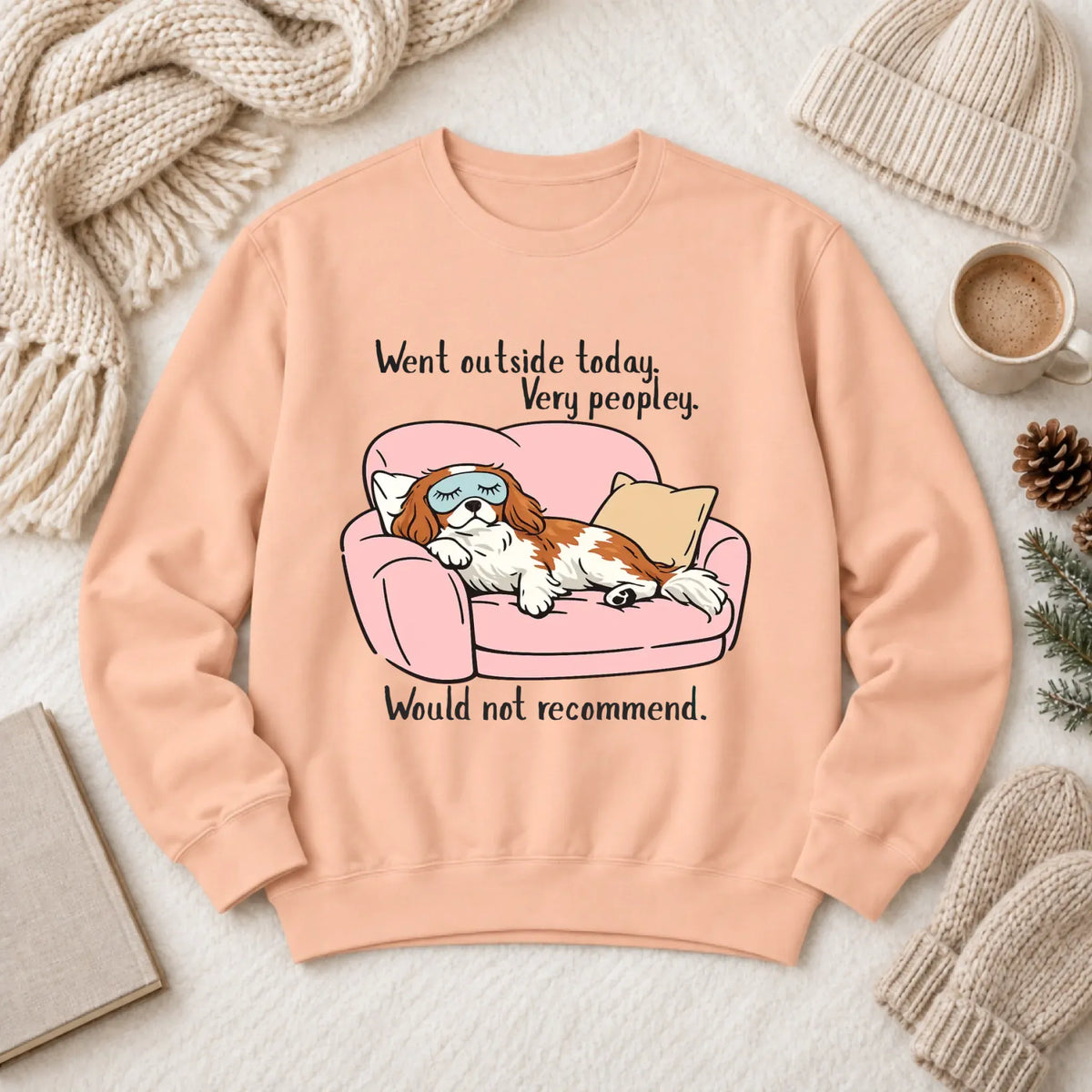Custom Cavalier Too Peopley Unisex Sweatshirt Peachy