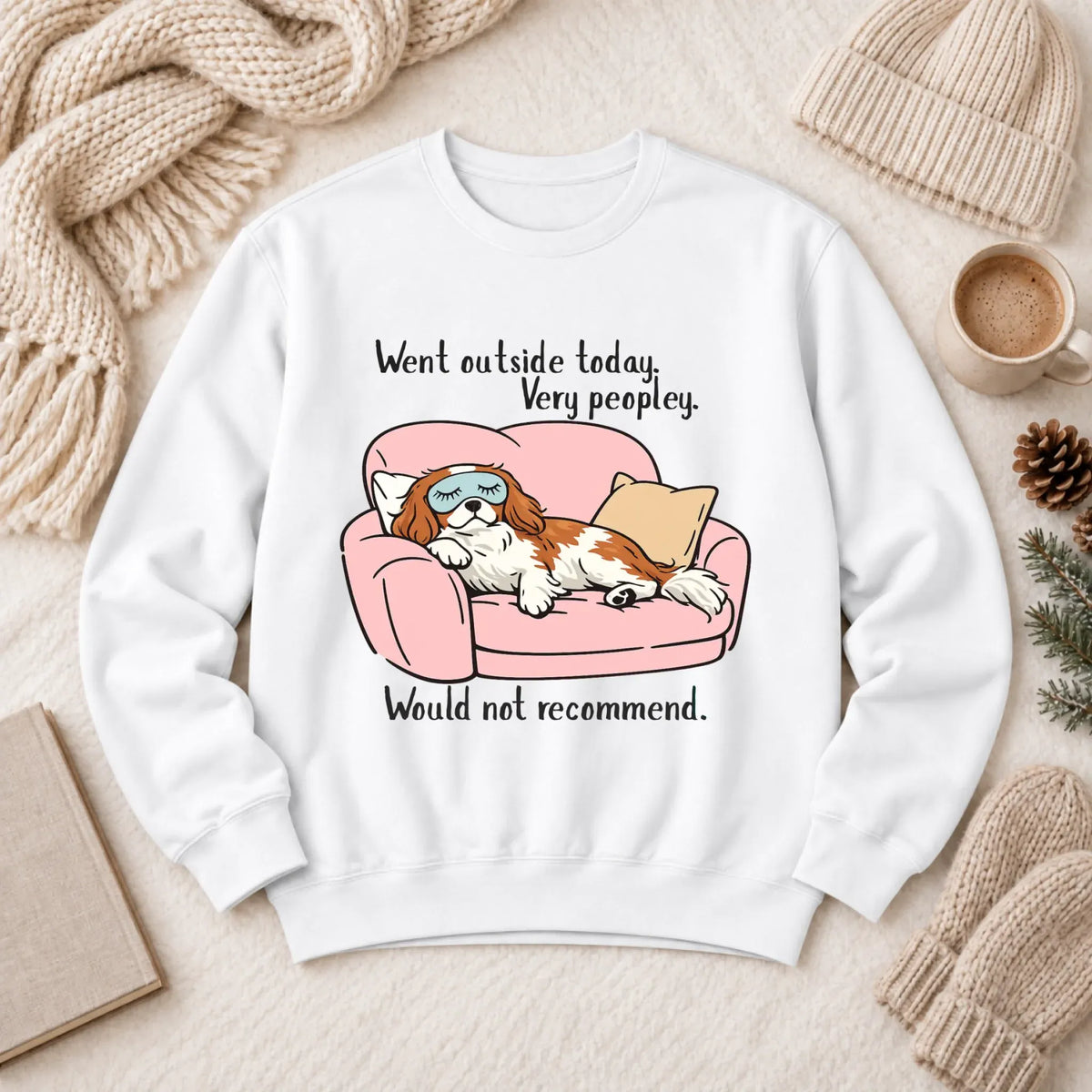 Custom Cavalier Too Peopley Unisex Sweatshirt White