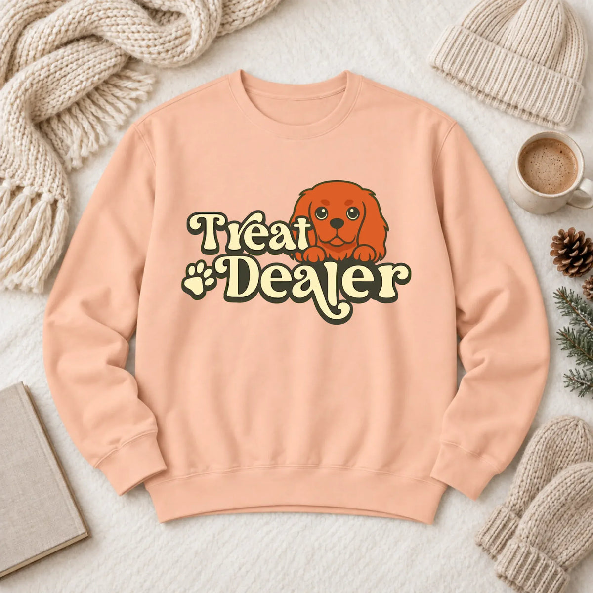 Custom Cavalier Treat Dealer Unisex Sweatshirt Peachy