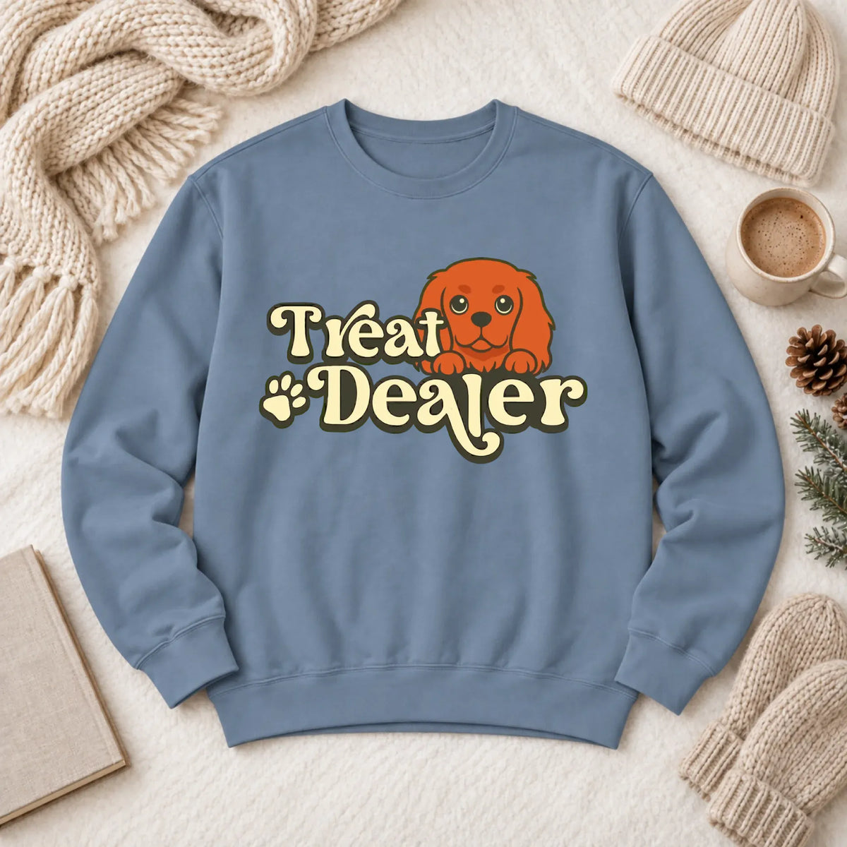 Custom Cavalier Treat Dealer Unisex Sweatshirt Blue Jean
