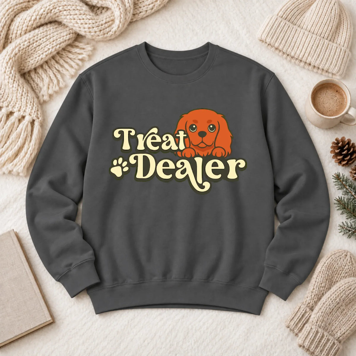 Custom Cavalier Treat Dealer Unisex Sweatshirt Pepper