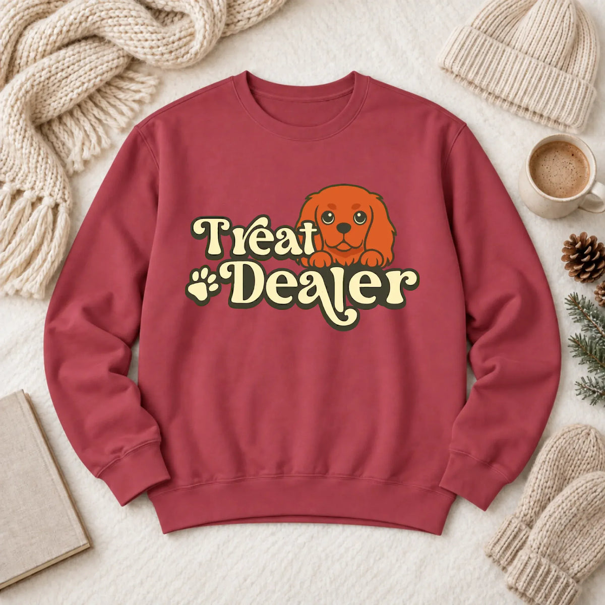 Custom Cavalier Treat Dealer Unisex Sweatshirt Crimson