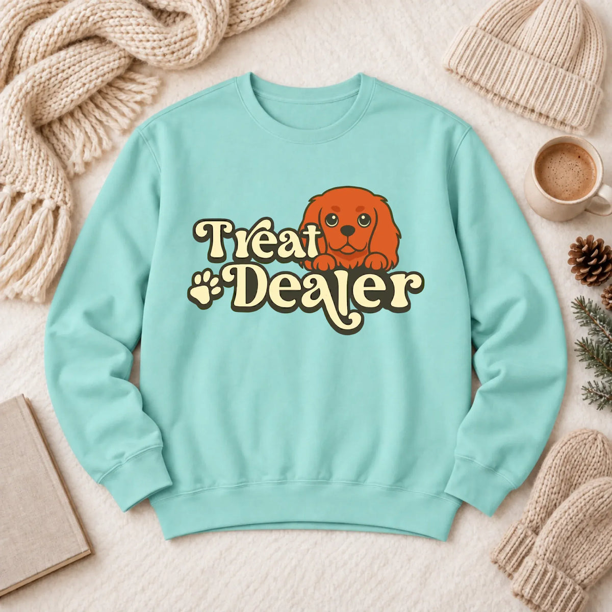 Custom Cavalier Treat Dealer Unisex Sweatshirt Chalky Mint