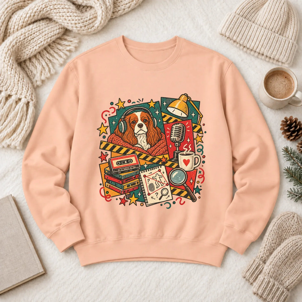 Customizer 1466 LW Sweatshirt Light / Peachy / S Custom Cavalier True Crime Podcast Unisex Sweatshirt