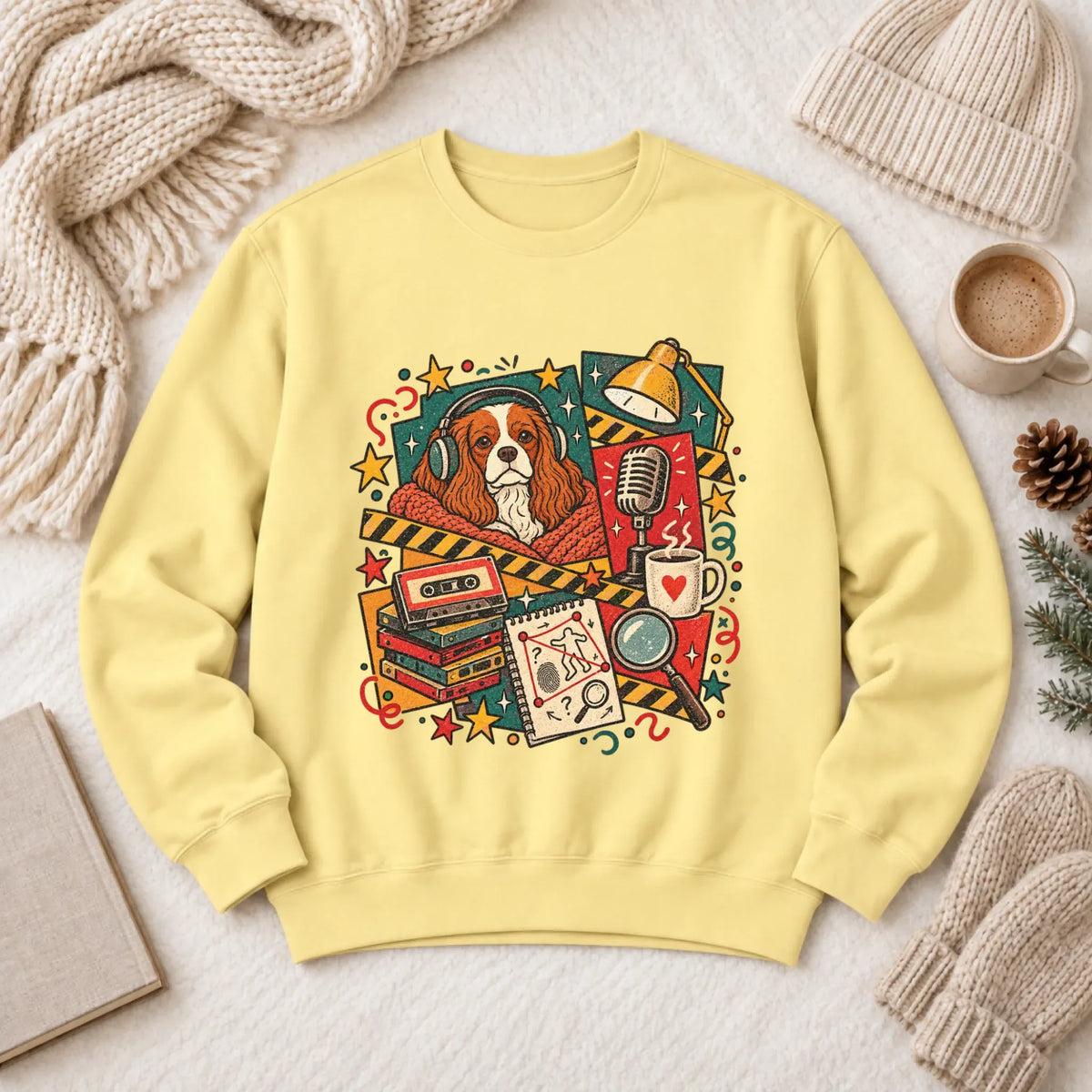Customizer 1466 LW Sweatshirt Light / Butter / S Custom Cavalier True Crime Podcast Unisex Sweatshirt