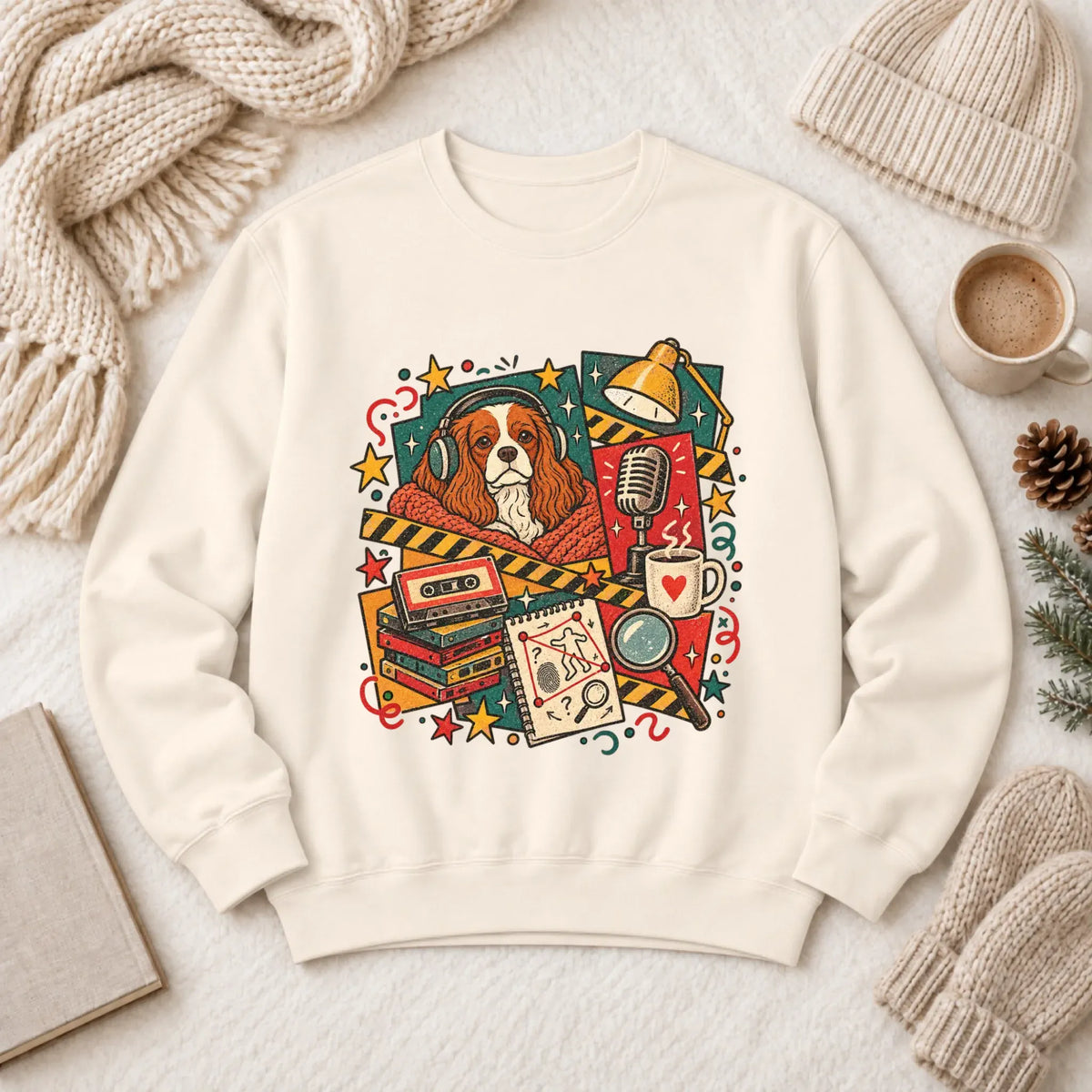Customizer 1466 LW Sweatshirt Light / Ivory / S Custom Cavalier True Crime Podcast Unisex Sweatshirt
