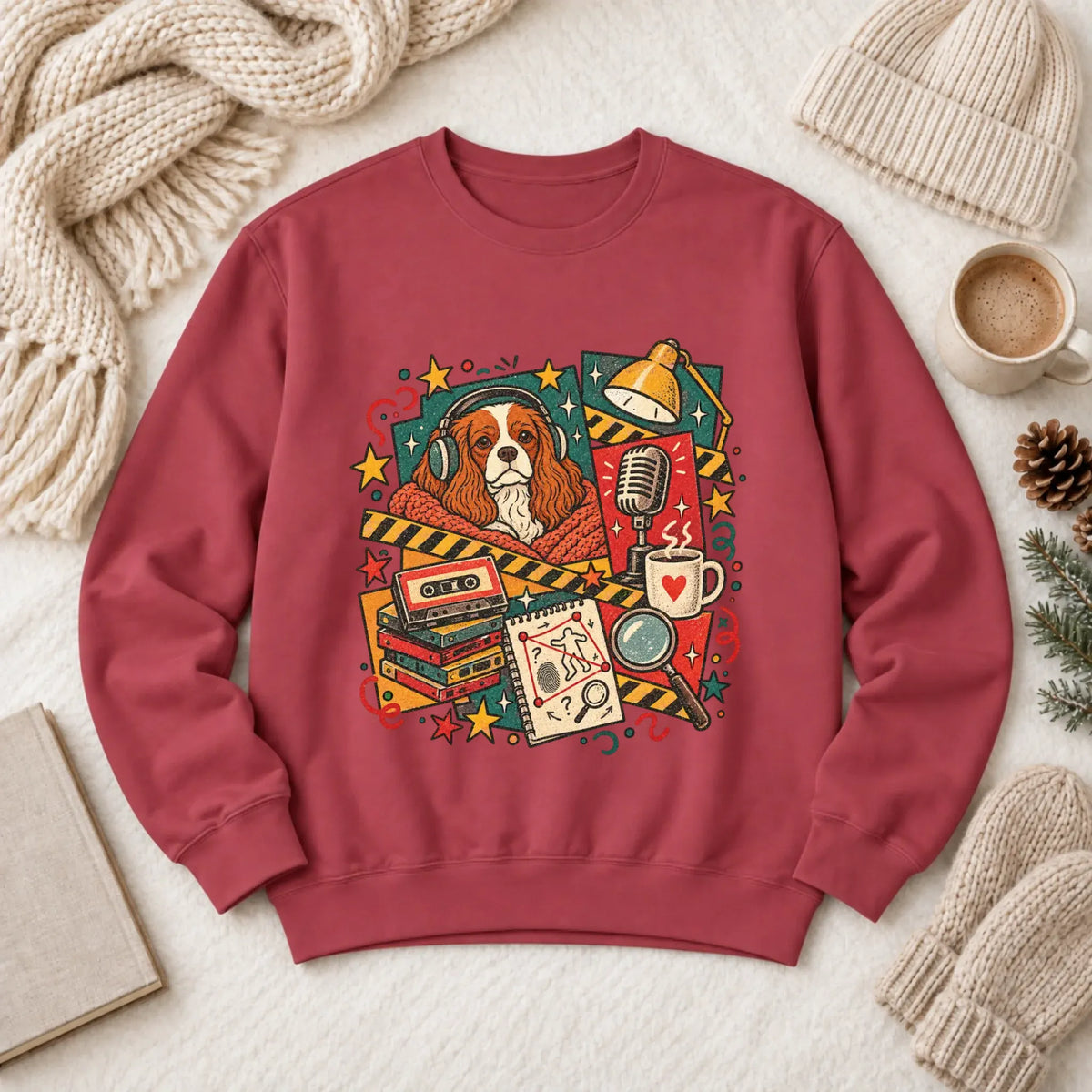 Customizer 1466 LW Sweatshirt Dark / Crimson / S Custom Cavalier True Crime Podcast Unisex Sweatshirt