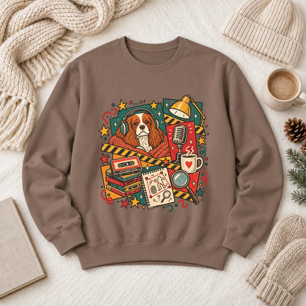 Customizer 1466 LW Sweatshirt Dark / Espresso / S Custom Cavalier True Crime Podcast Unisex Sweatshirt