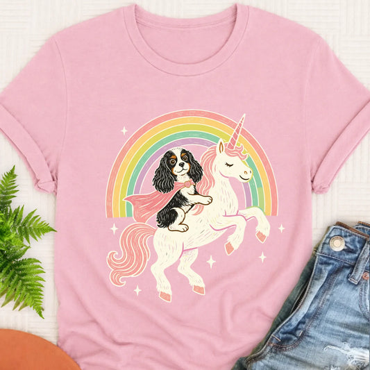Custom Cavalier Unicorn Rainbow Unisex TShirt Blossom