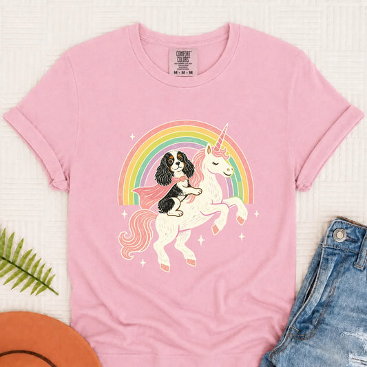 Custom Cavalier Unicorn Rainbow Unisex TShirt Blossom