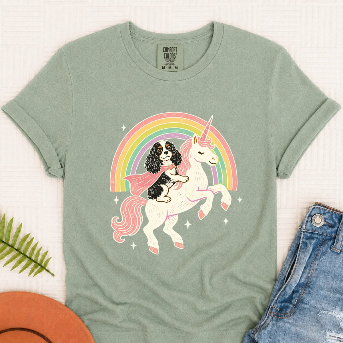 Custom Cavalier Unicorn Rainbow Unisex TShirt Bay