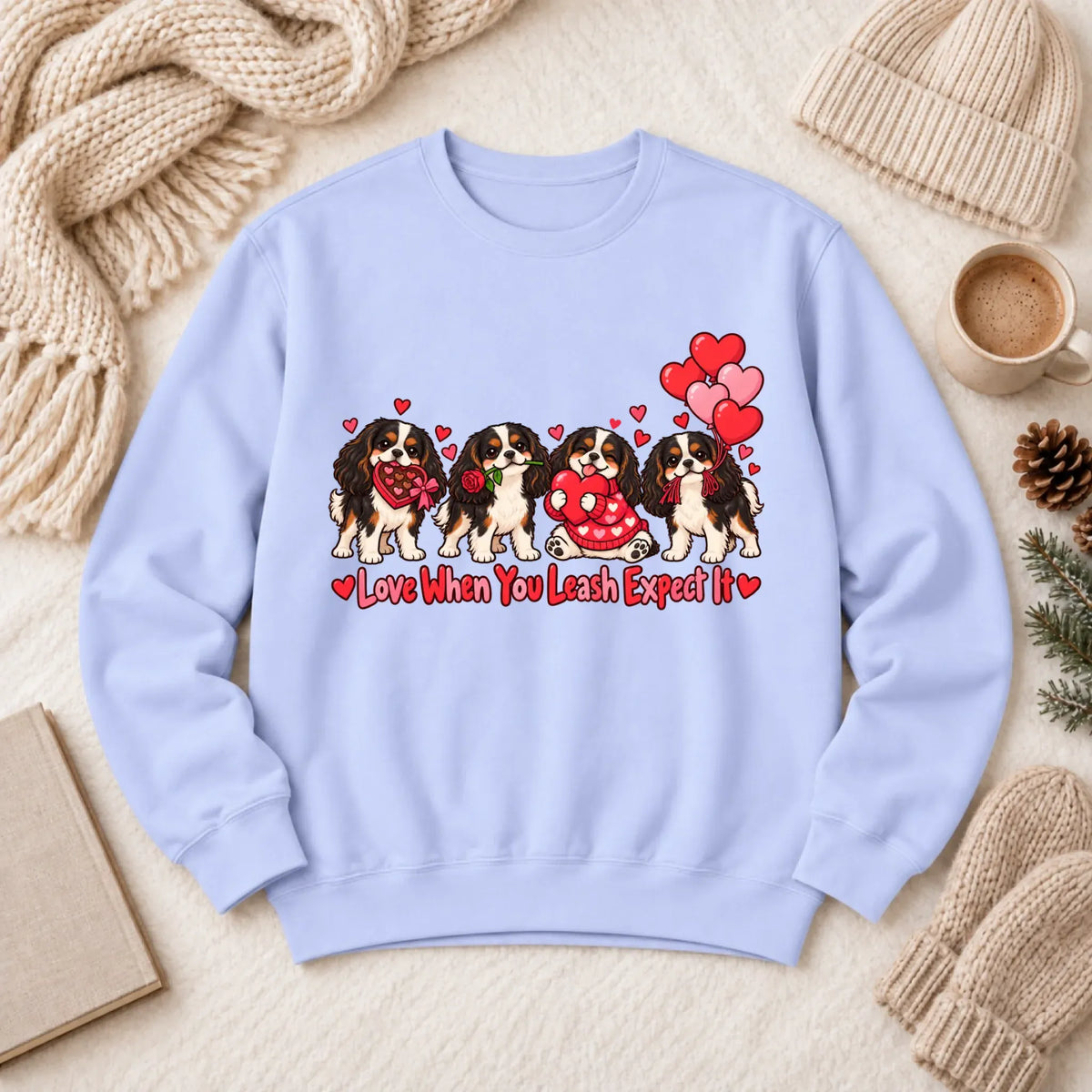 Custom Cavalier Valentine Love Unisex Sweatshirt - Sweatshirt - Good Girl John
