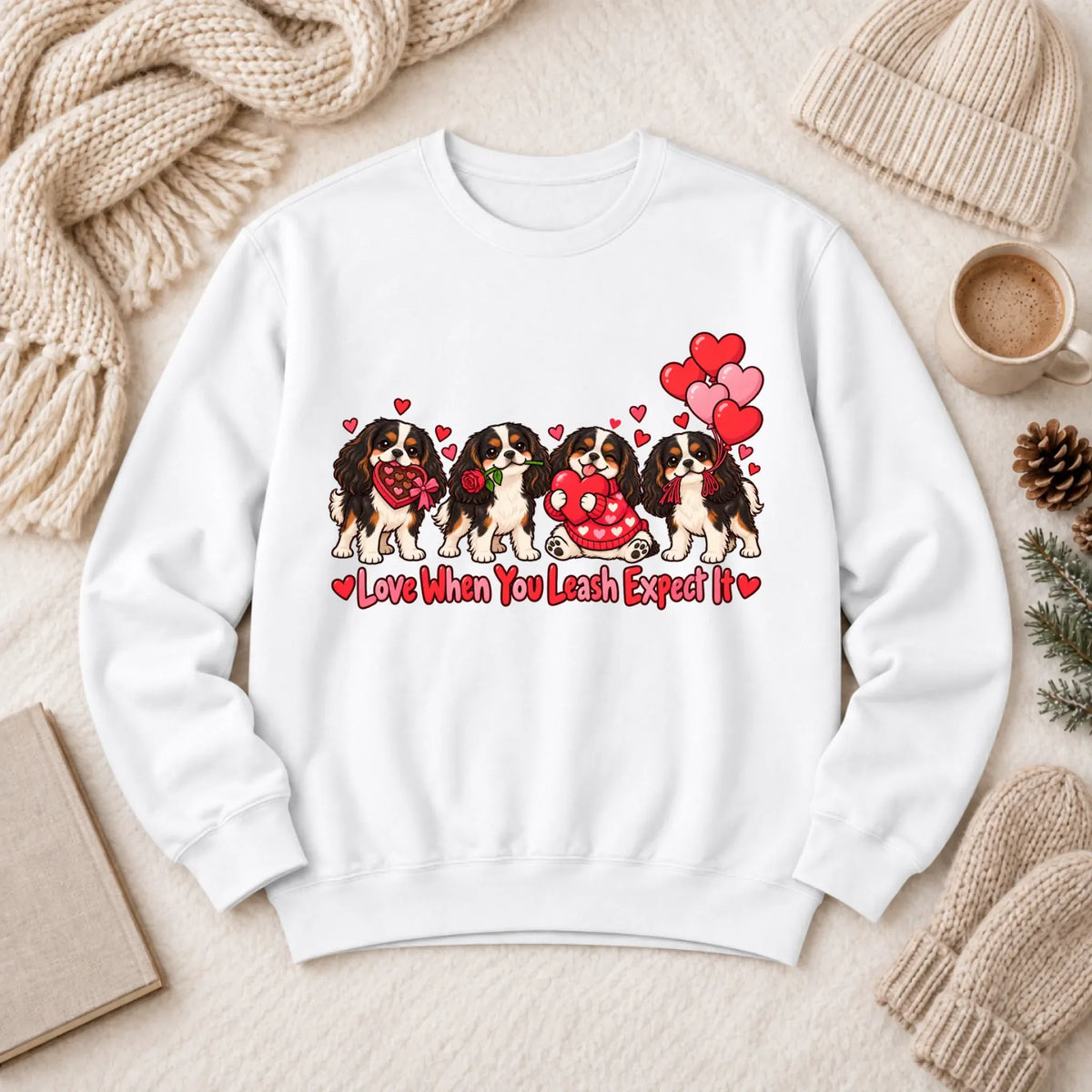 Custom Cavalier Valentine Love Unisex Sweatshirt - Sweatshirt - Good Girl John
