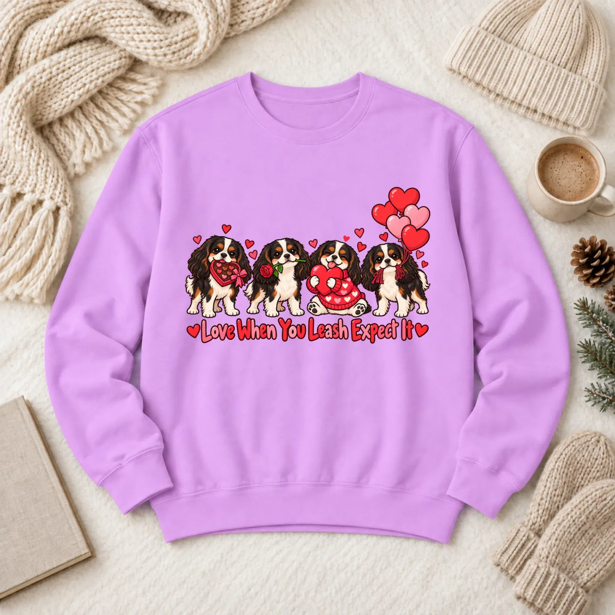 Custom Cavalier Valentine Love Unisex Sweatshirt - Sweatshirt - Good Girl John
