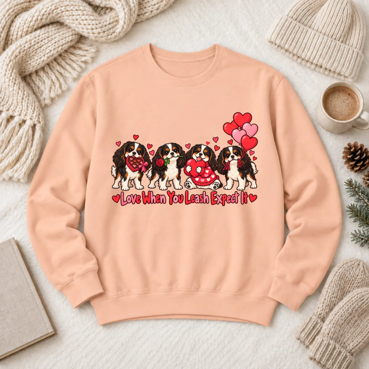 Custom Cavalier Valentine Love Unisex Sweatshirt - Sweatshirt - Good Girl John