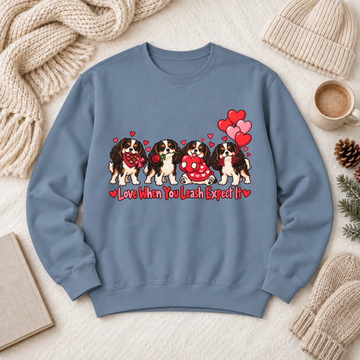 Custom Cavalier Valentine Love Unisex Sweatshirt - Sweatshirt - Good Girl John