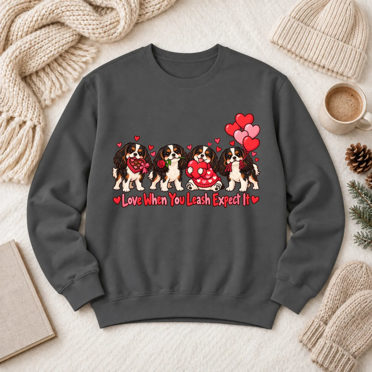Custom Cavalier Valentine Love Unisex Sweatshirt - Sweatshirt - Good Girl John