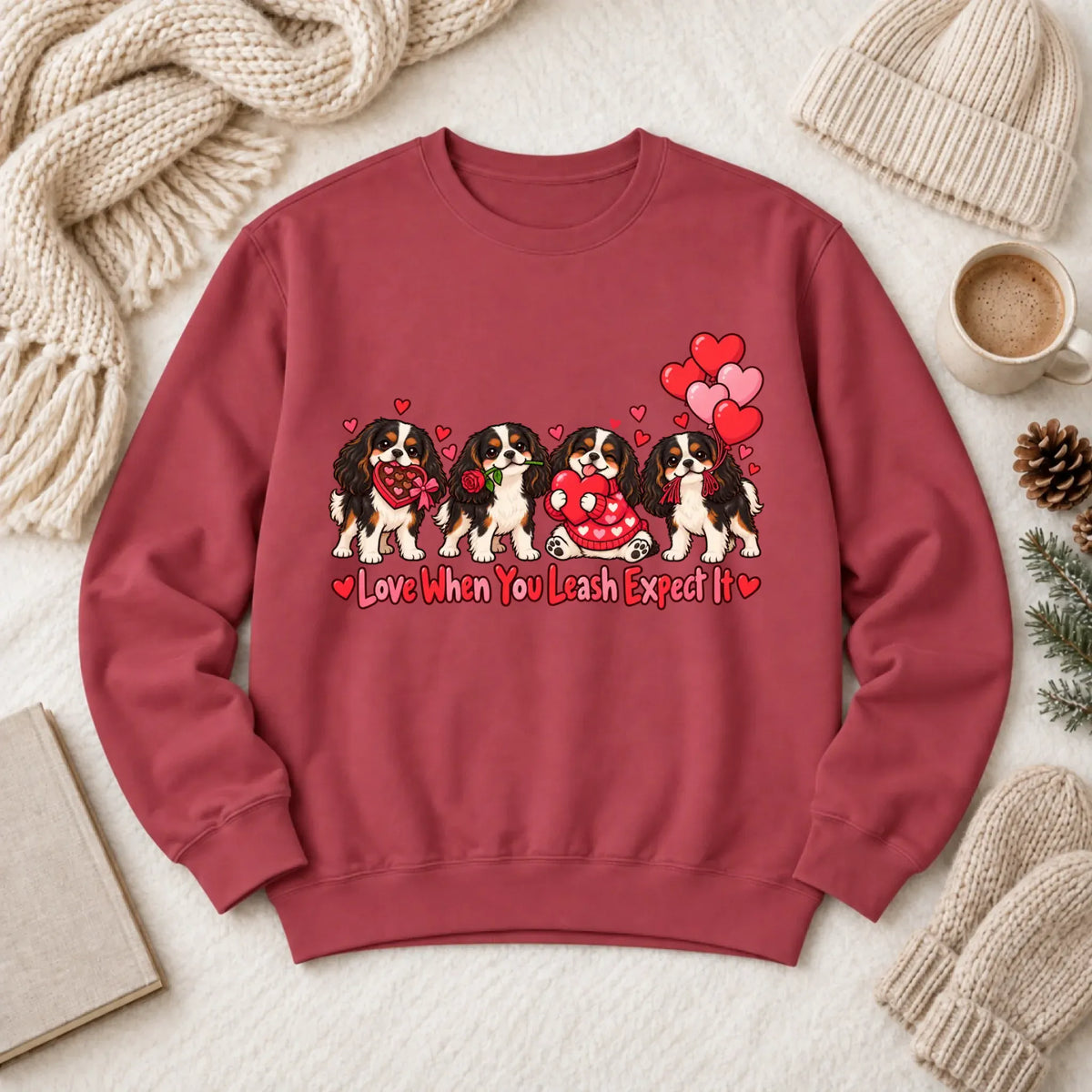 Custom Cavalier Valentine Love Unisex Sweatshirt - Sweatshirt - Good Girl John