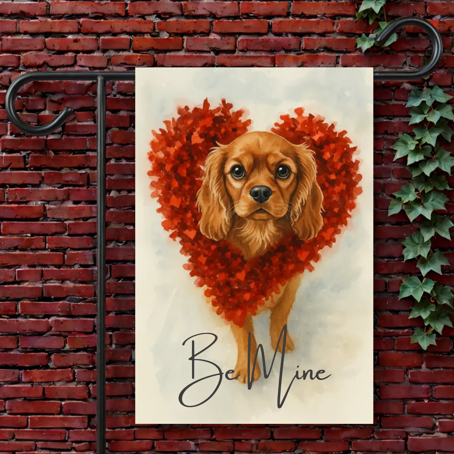 Garden Flag Garden & House Banner / Default / 12'' × 18'' Custom Cavalier Valentine Sparkles Garden Flag