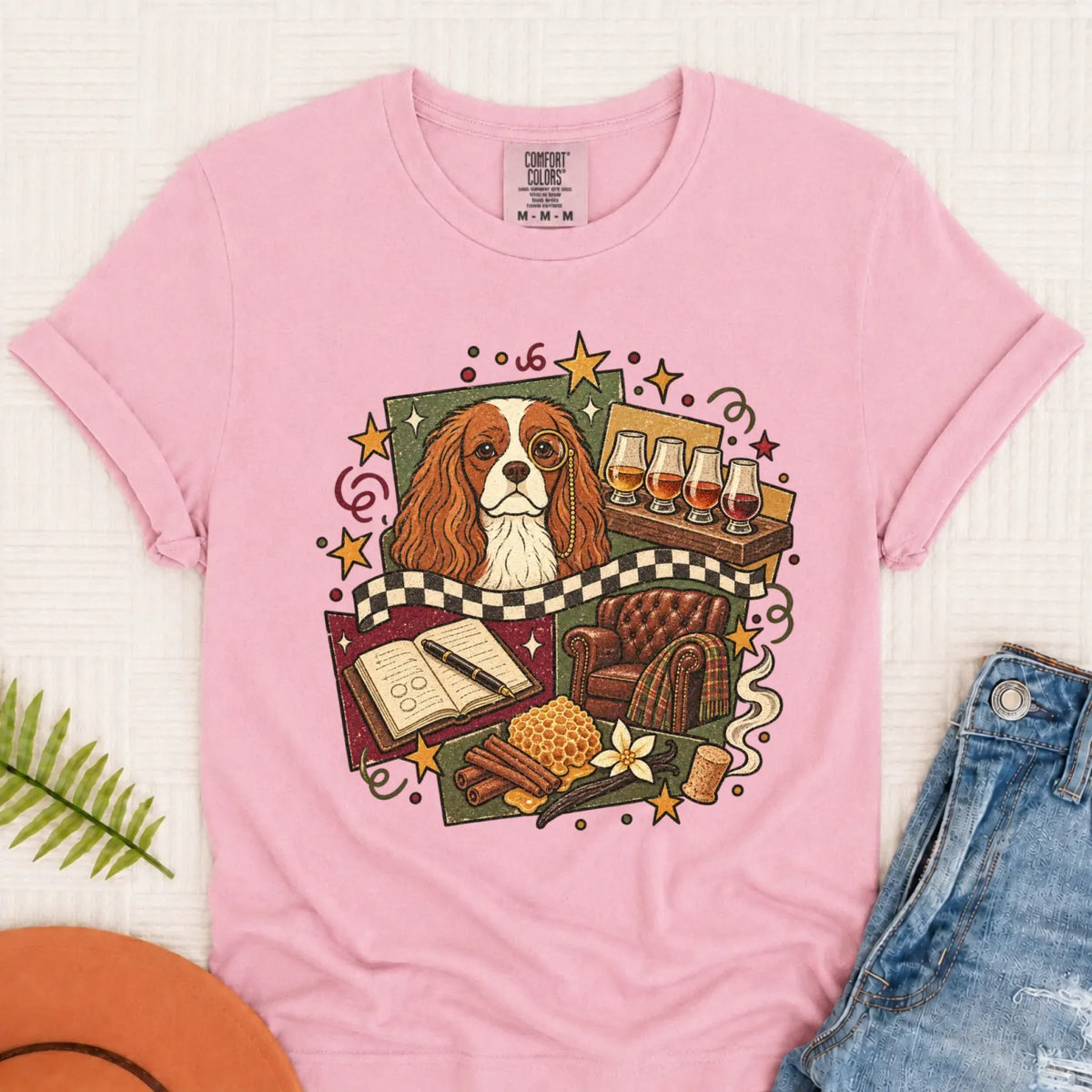 T-Shirt Blossom / S Custom Cavalier Whiskey Lover Unisex Tshirt