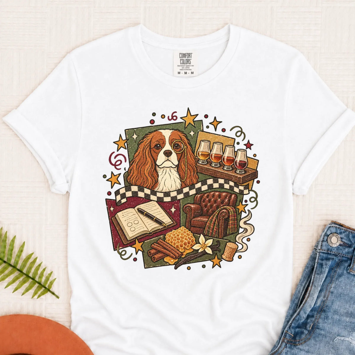 T-Shirt White / S Custom Cavalier Whiskey Lover Unisex Tshirt