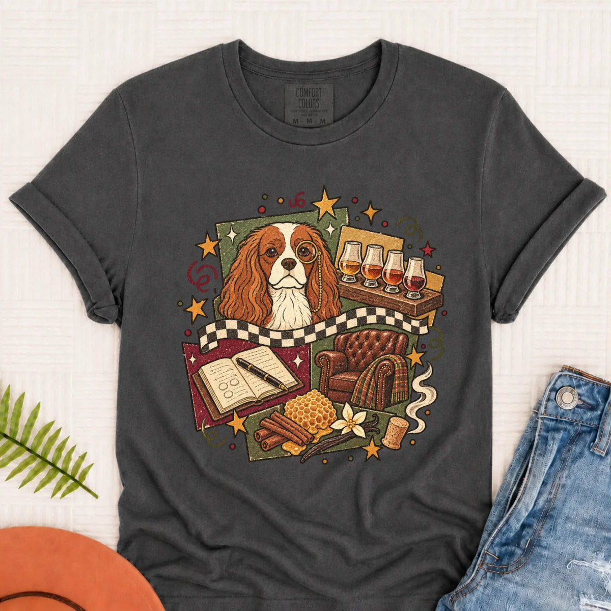 T-Shirt Pepper / S Custom Cavalier Whiskey Lover Unisex Tshirt