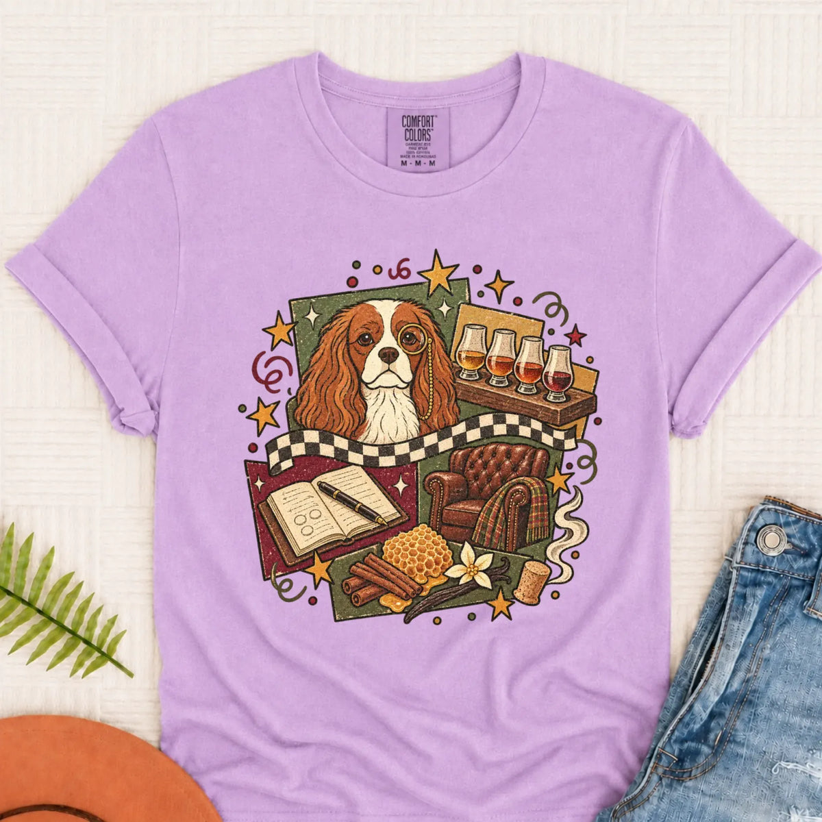 T-Shirt Orchid / S Custom Cavalier Whiskey Lover Unisex Tshirt