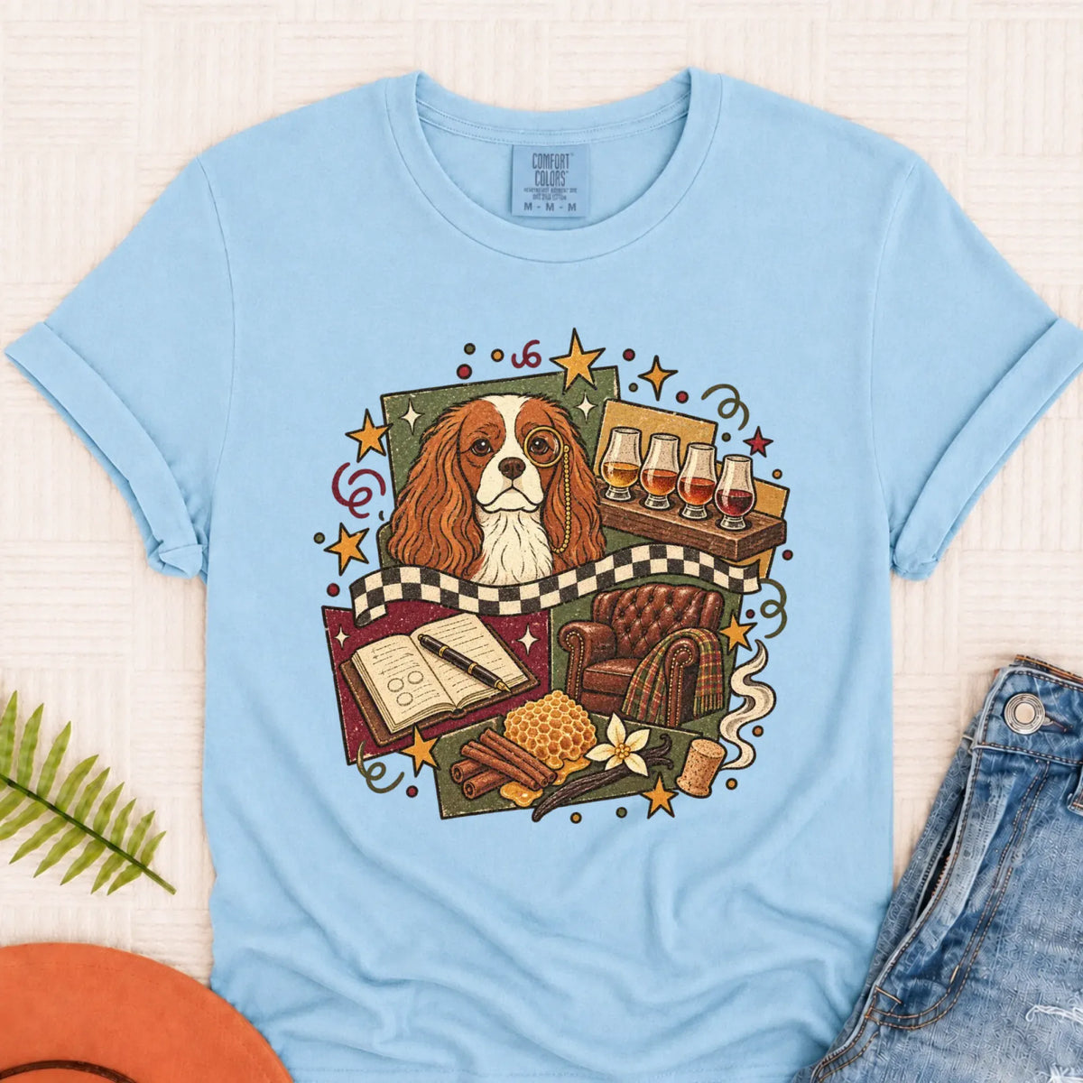 T-Shirt Chambray / S Custom Cavalier Whiskey Lover Unisex Tshirt