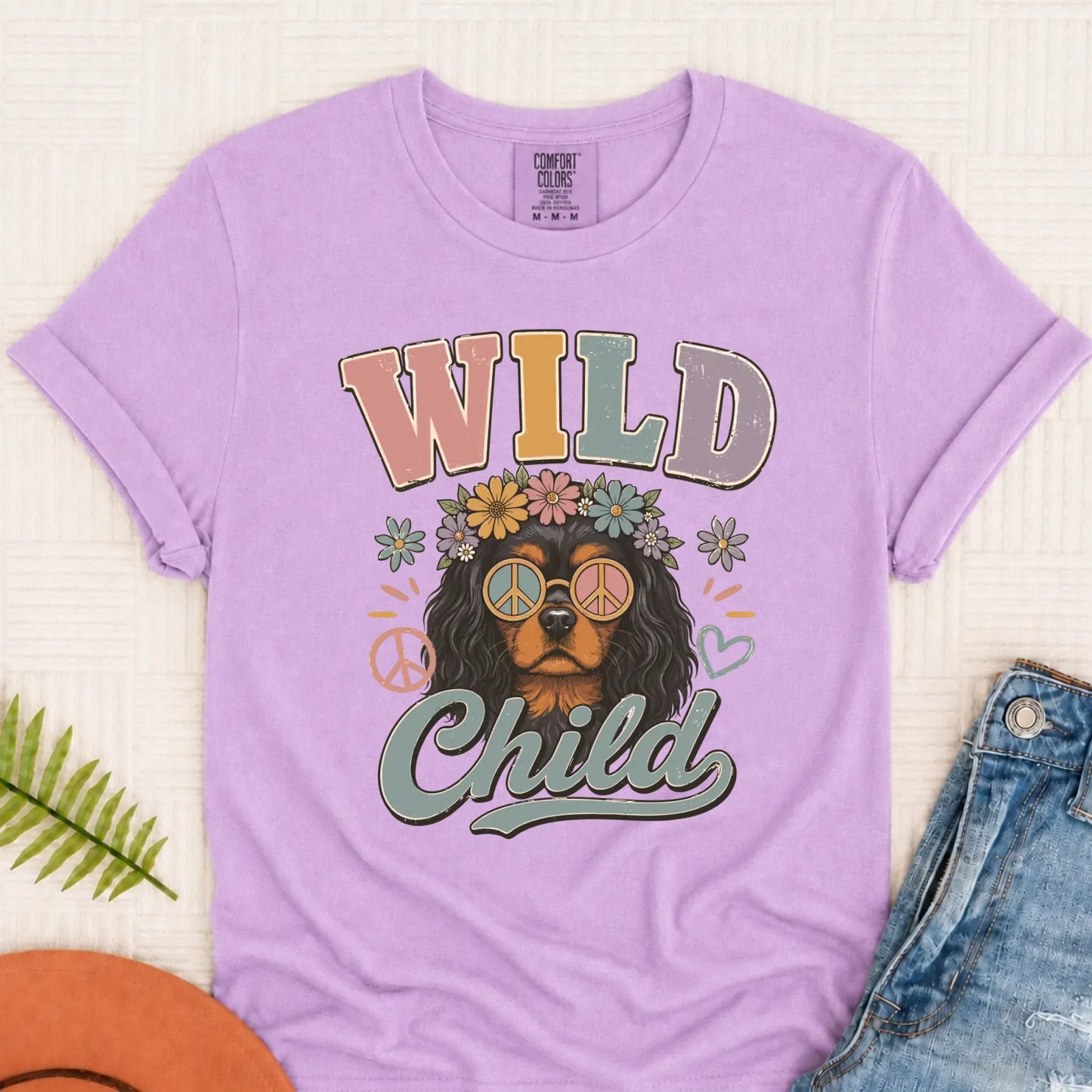 Custom Cavalier Wild Child Hippie Unisex TShirt Orchid