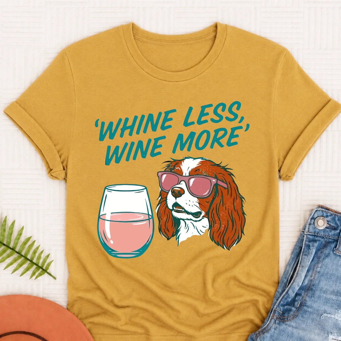 Custom Cavalier Wine More Drinking Unisex Tshirt Mustard