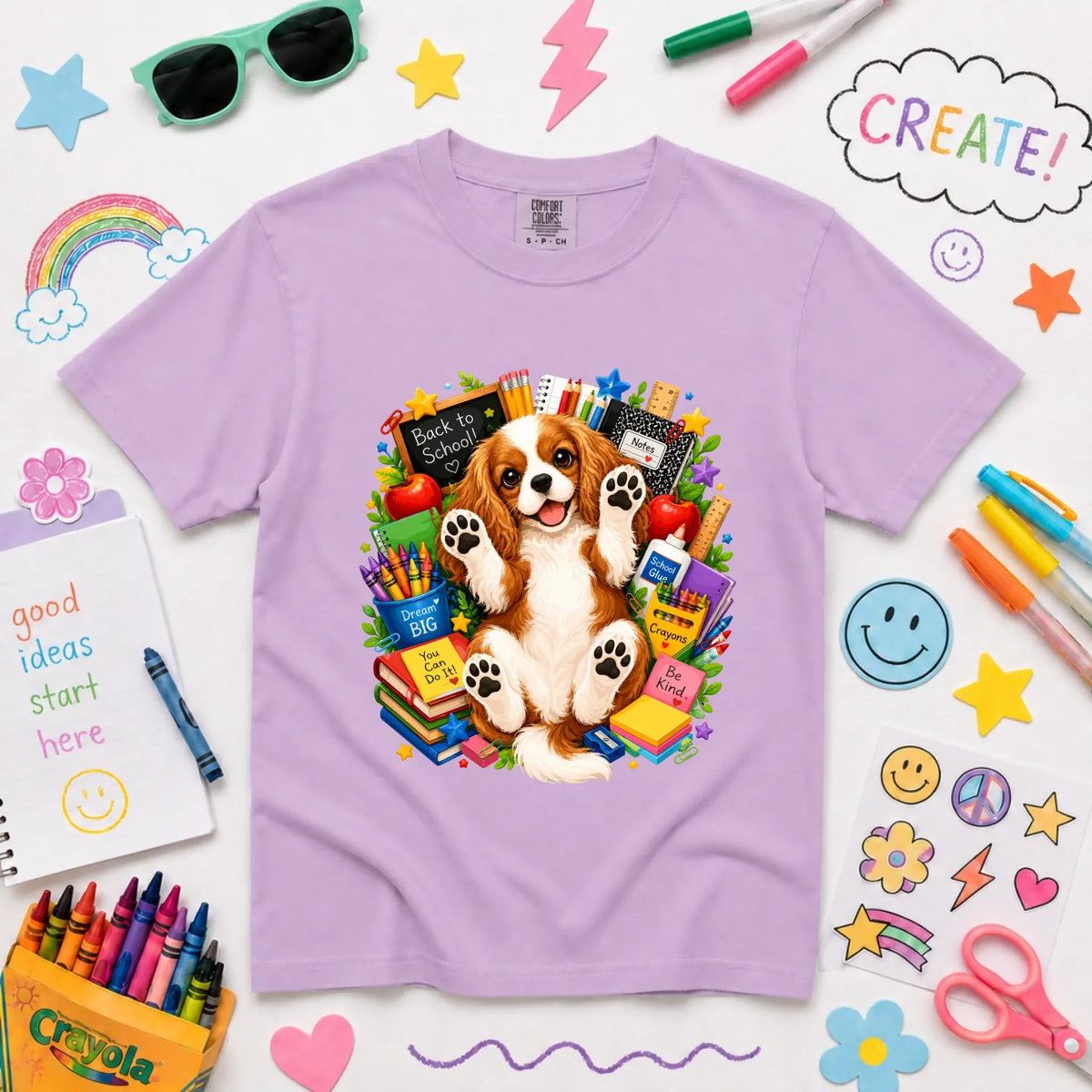Custom Cavalier YOUTH Back to School Teacher Unisex Tshirt NEW Youth Midweight Tee Orchid