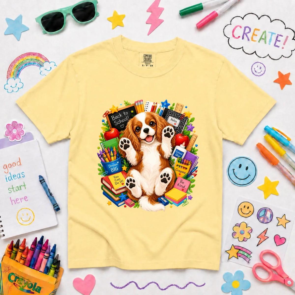 Custom Cavalier YOUTH Back to School Teacher Unisex Tshirt NEW Youth Midweight Tee Butter