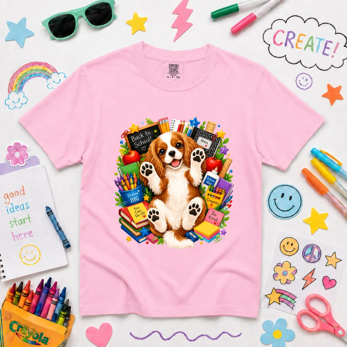 Custom Cavalier YOUTH Back to School Teacher Unisex Tshirt NEW Youth Midweight Tee Blossom