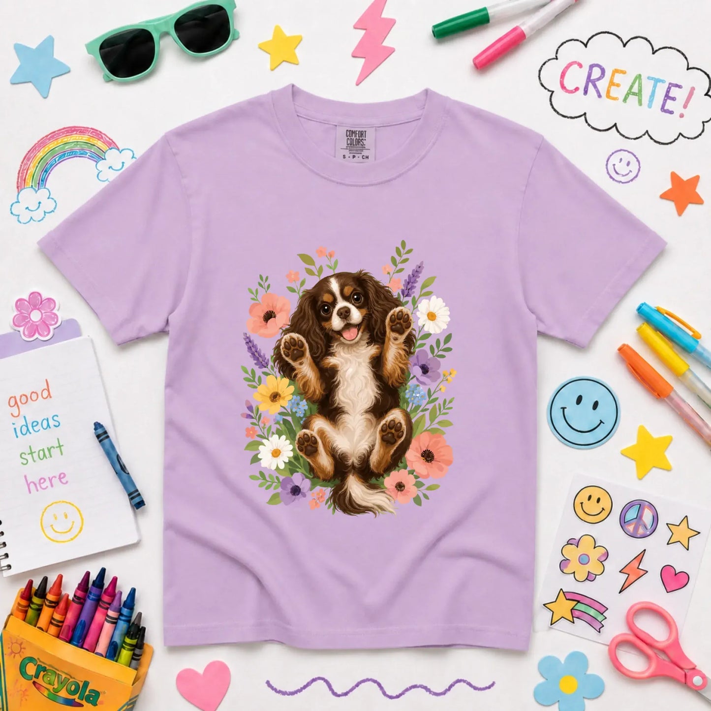 T-Shirt Orchid / XS Custom Cavalier YOUTH Belly Rubs Garden Unisext Tshirt
