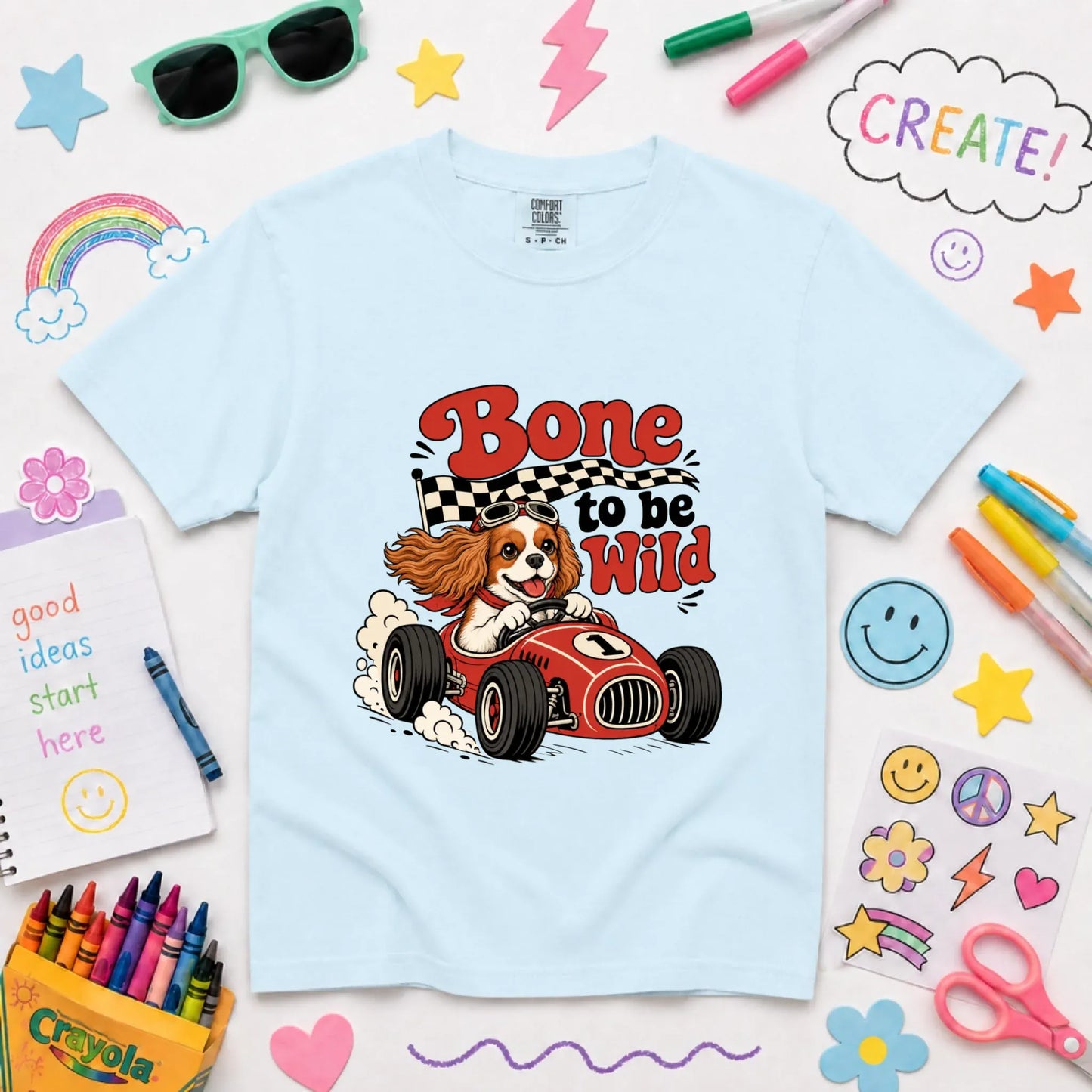 T-Shirt Chambray / XS Custom Cavalier YOUTH Bone to Be Wild Race Car Unisex TShirt