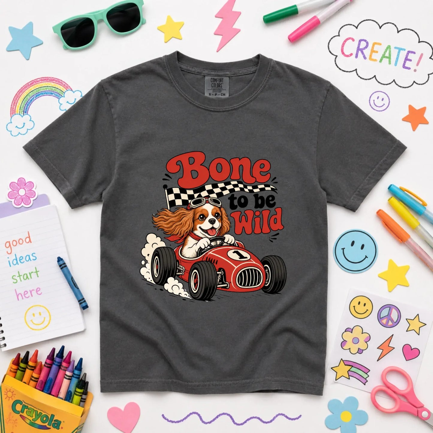 T-Shirt Pepper / XS Custom Cavalier YOUTH Bone to Be Wild Race Car Unisex TShirt