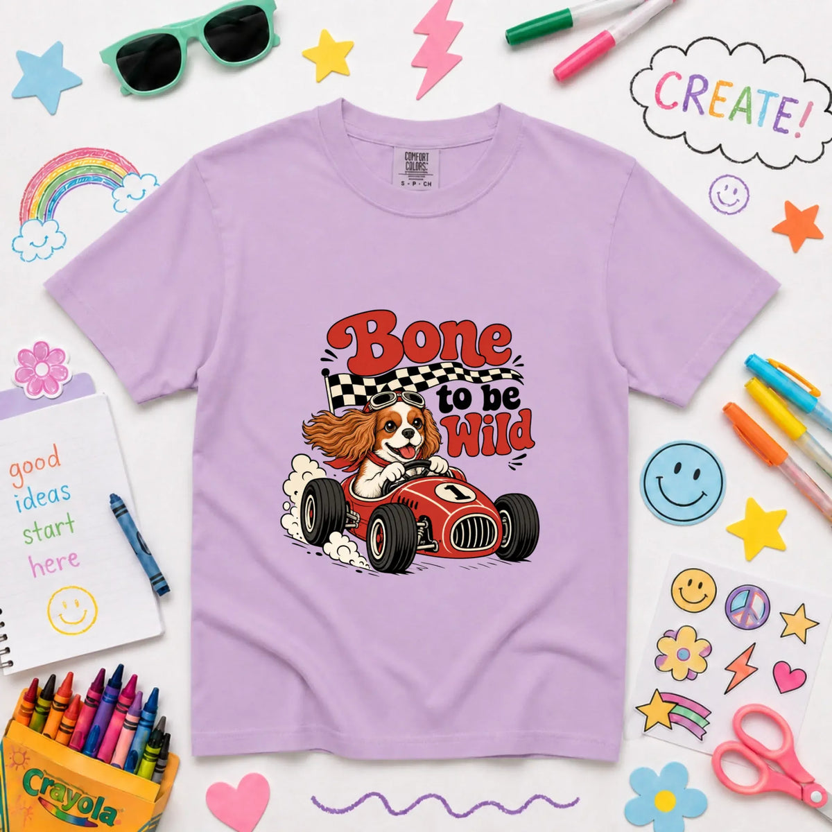 Custom Cavalier YOUTH Bone to Be Wild Race Car Unisex TShirt NEW Youth Midweight Tee Orchid
