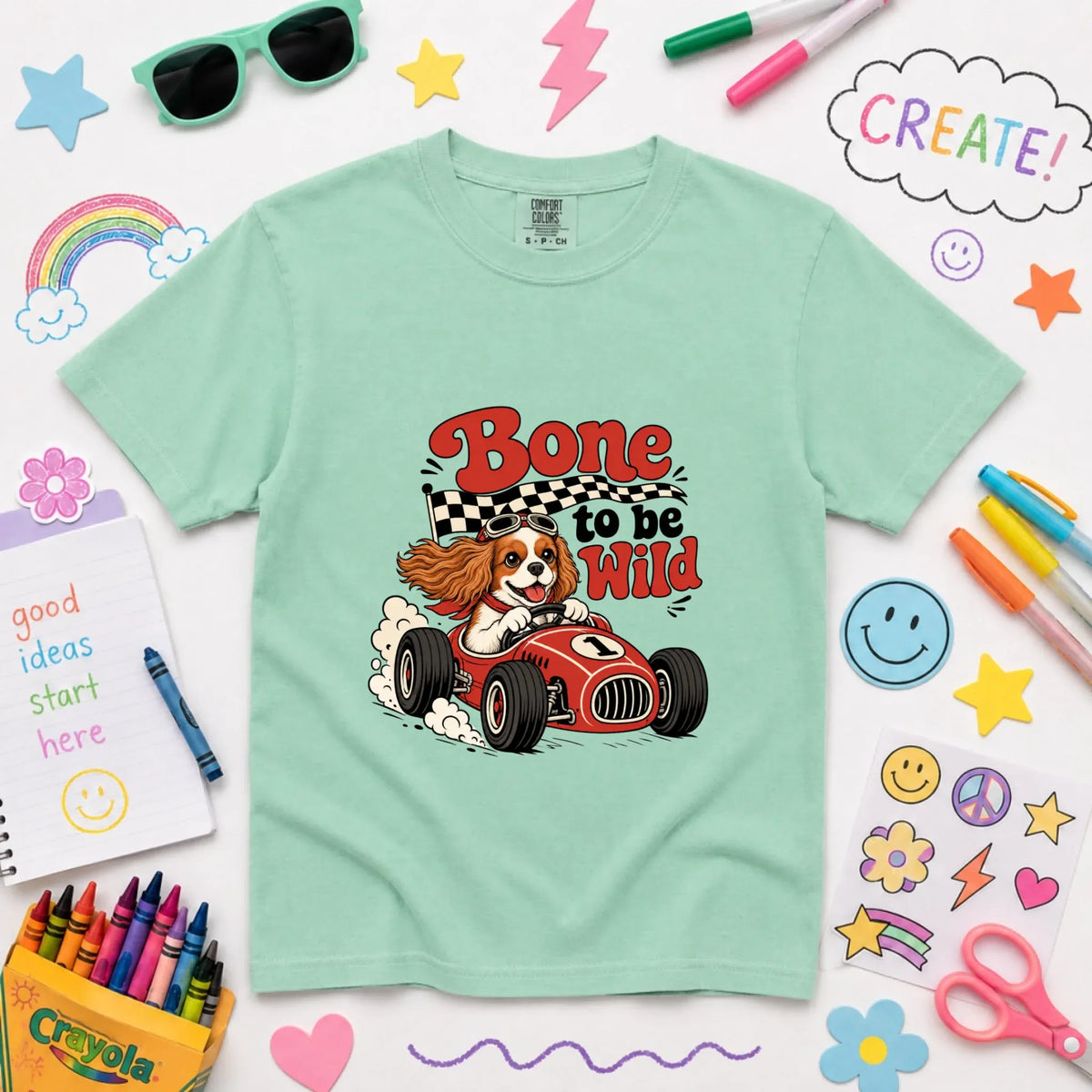 Custom Cavalier YOUTH Bone to Be Wild Race Car Unisex TShirt NEW Youth Midweight Tee Island Reef