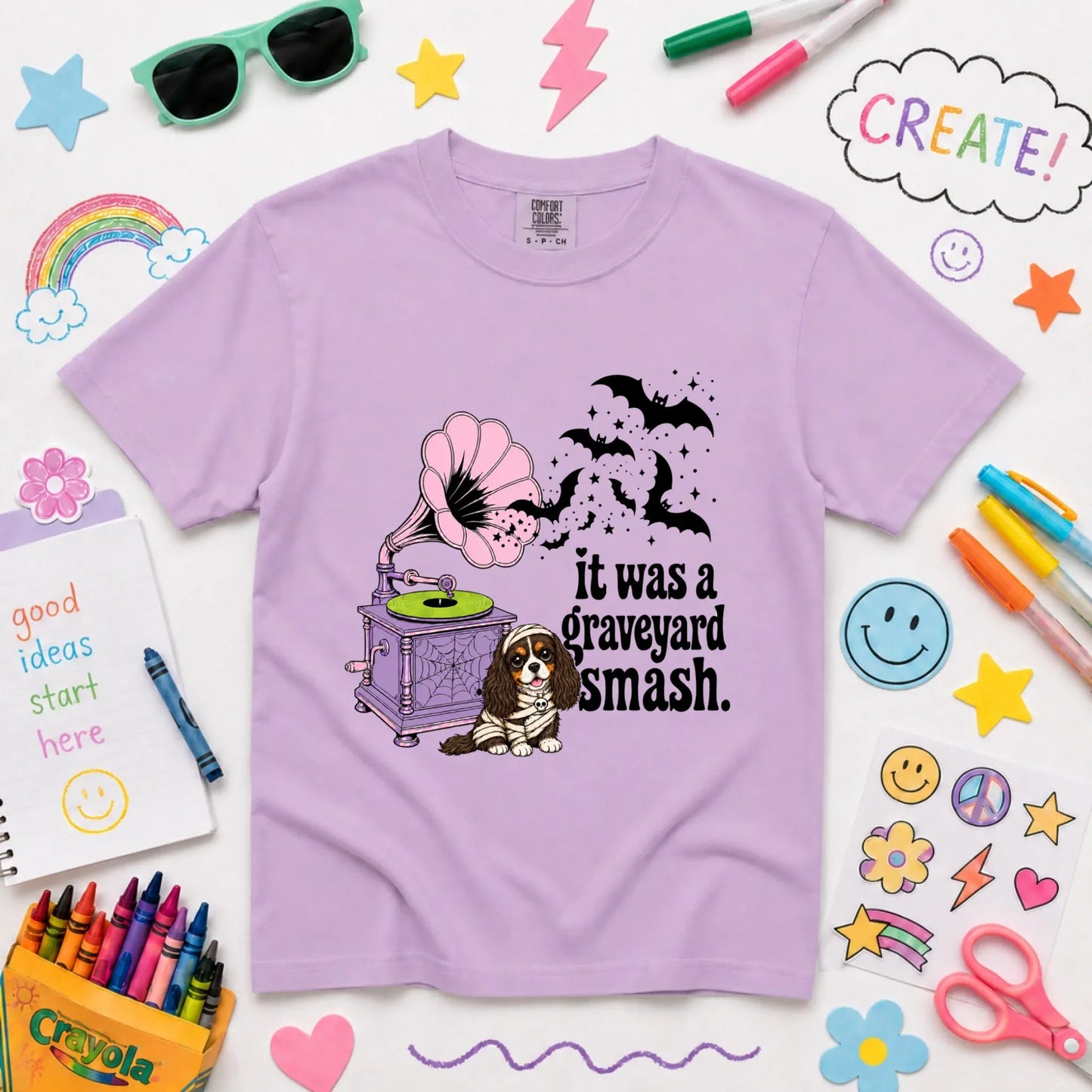 T-Shirt Orchid / XS Custom Cavalier YOUTH Halloween Graveyard Unisex Tshirt