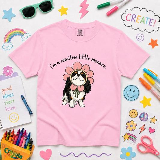 Custom Cavalier YOUTH Little Menace Unisex TShirt Blossom