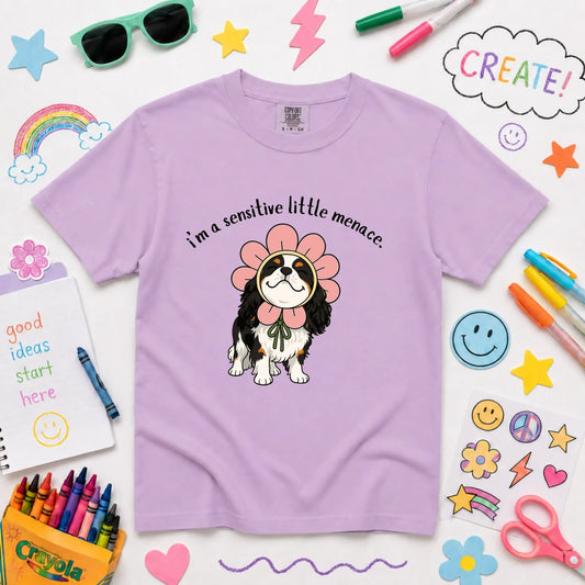 Custom Cavalier YOUTH Little Menace Unisex TShirt Orchid