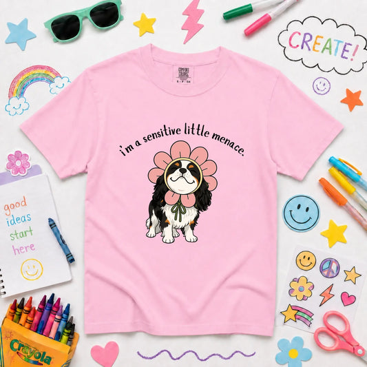 Custom Cavalier YOUTH Little Menace Unisex TShirt Blossom