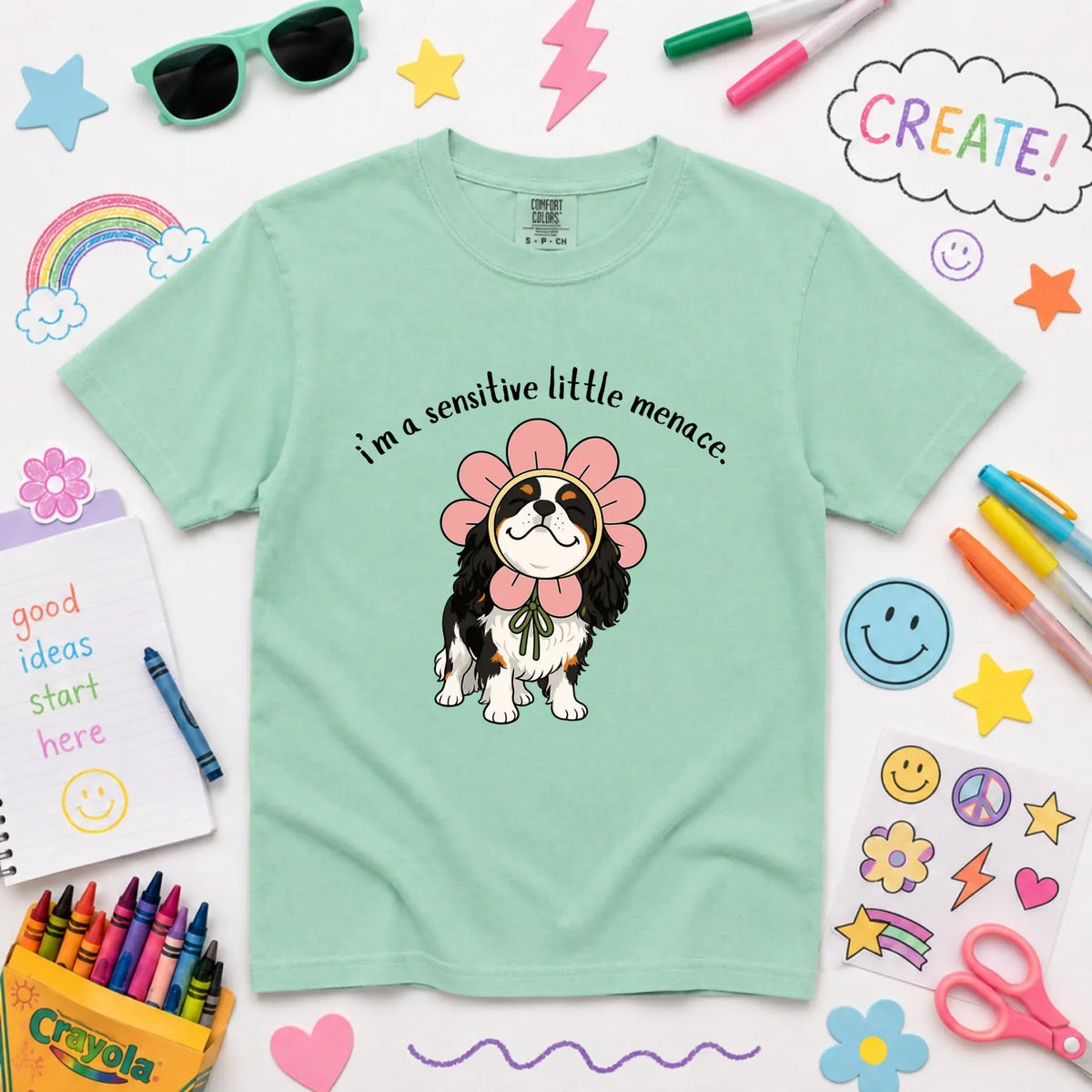 Custom Cavalier YOUTH Little Menace Unisex TShirt Island Reef