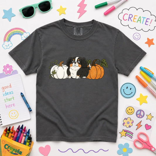 Custom Cavalier YOUTH Pumpkin Pupkin Unisex Tshirt Pepper