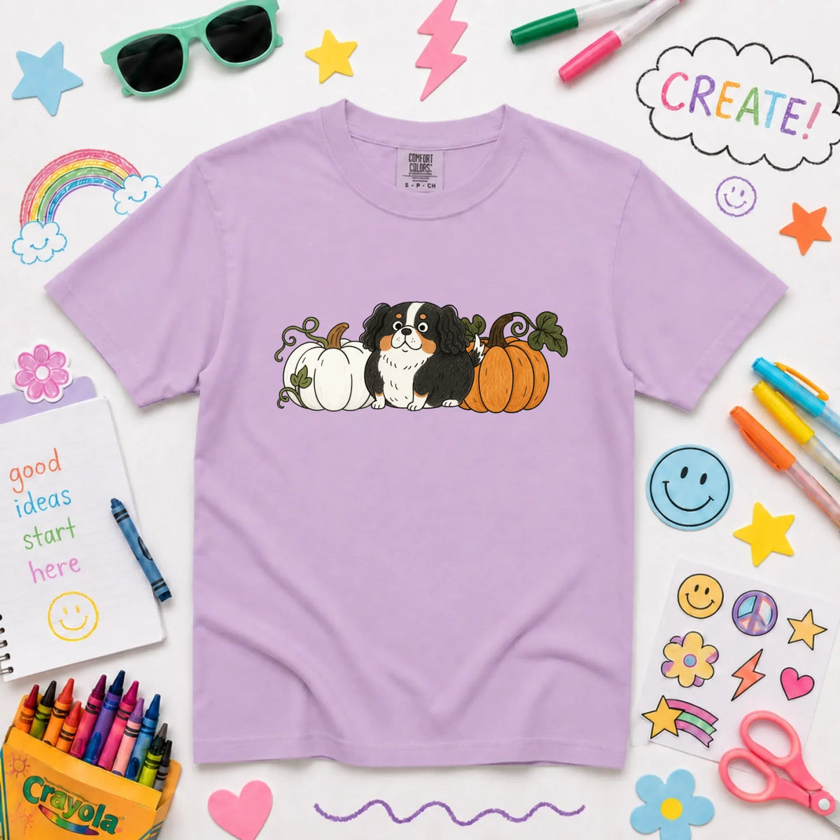 Custom Cavalier YOUTH Pumpkin Pupkin Unisex Tshirt NEW Youth Midweight Tee Orchid