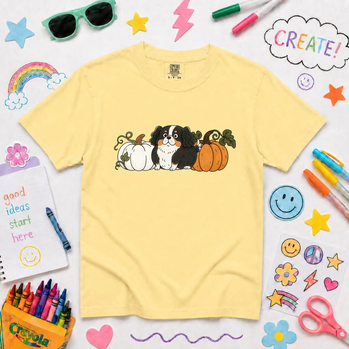 Custom Cavalier YOUTH Pumpkin Pupkin Unisex Tshirt NEW Youth Midweight Tee Butter