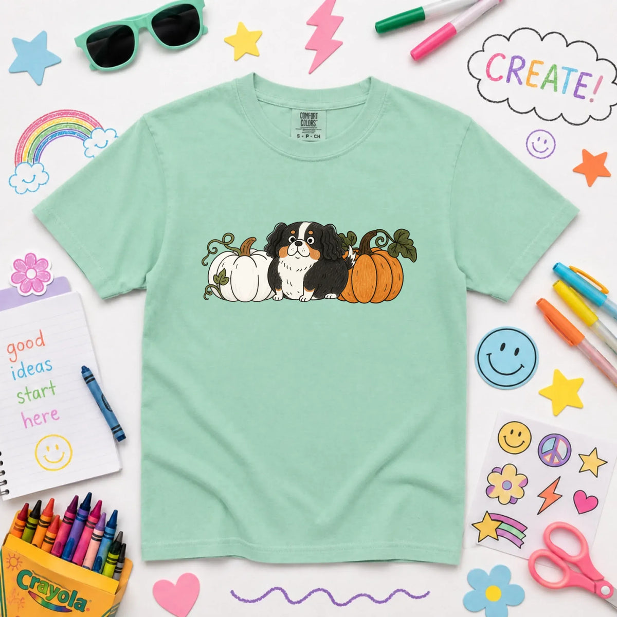 Custom Cavalier YOUTH Pumpkin Pupkin Unisex Tshirt NEW Youth Midweight Tee Island Reef