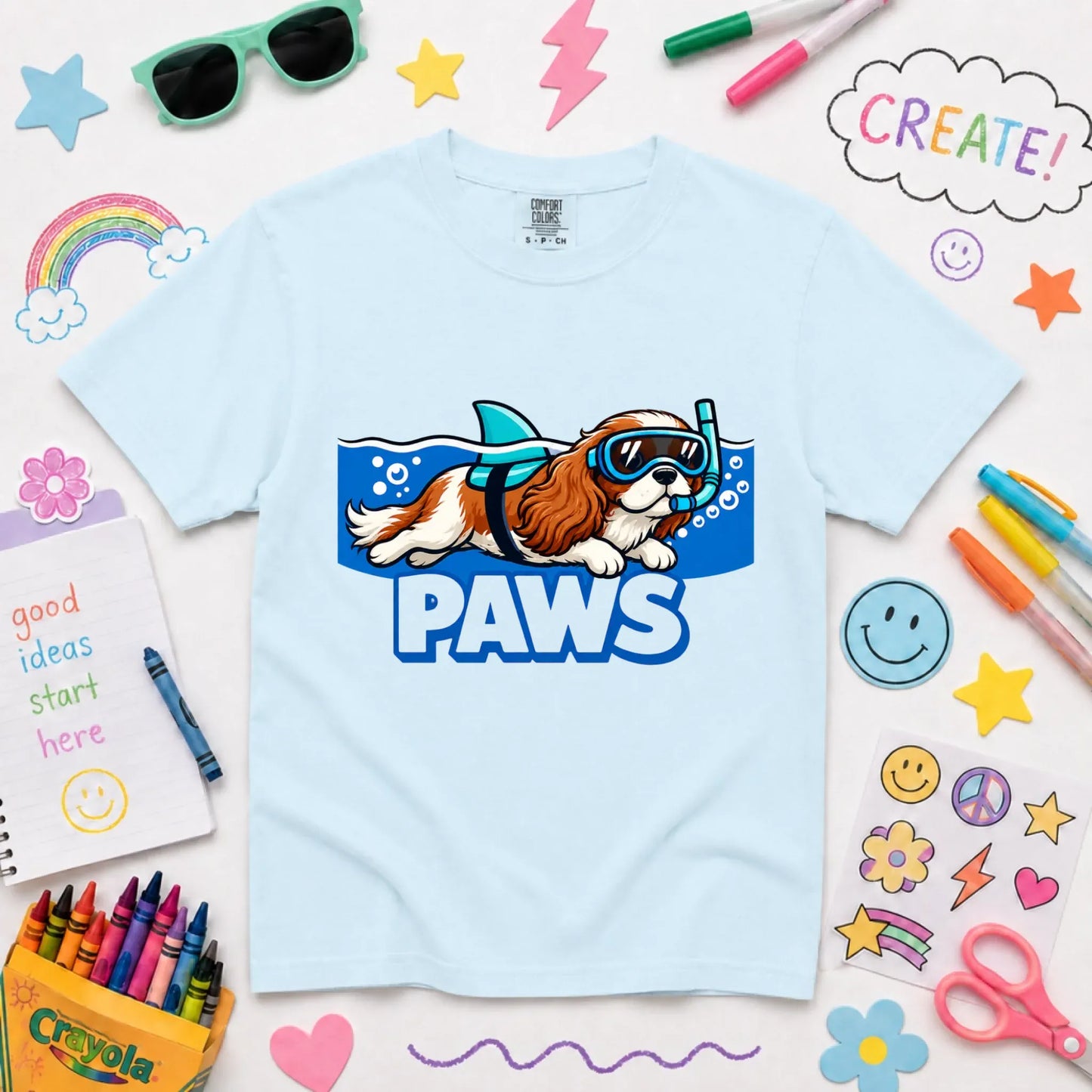 Youth Tshirt Chambray / XS Custom Cavalier YOUTH Shark Paws Unisex TShirt
